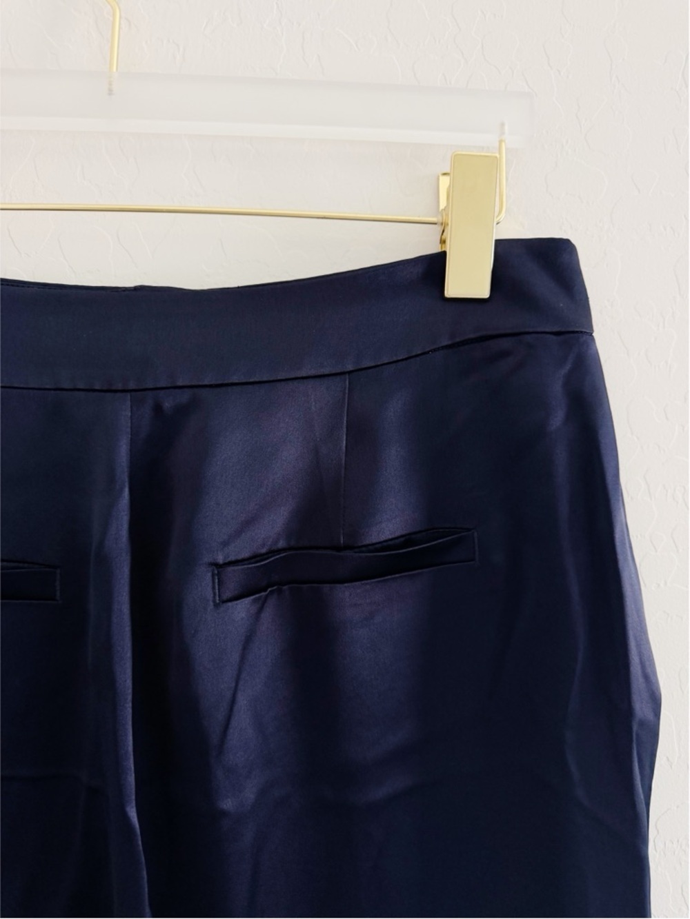 NWT Boden Navy Satin Wide Leg Trousers Size 10 Petite - Picture 11 of 13